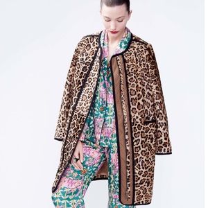 J Crew leopard calf coat
